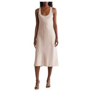 NWT Bebe Animal Print Mauve Pink Slip Dress Sleeveless Silky Feel in Size Large